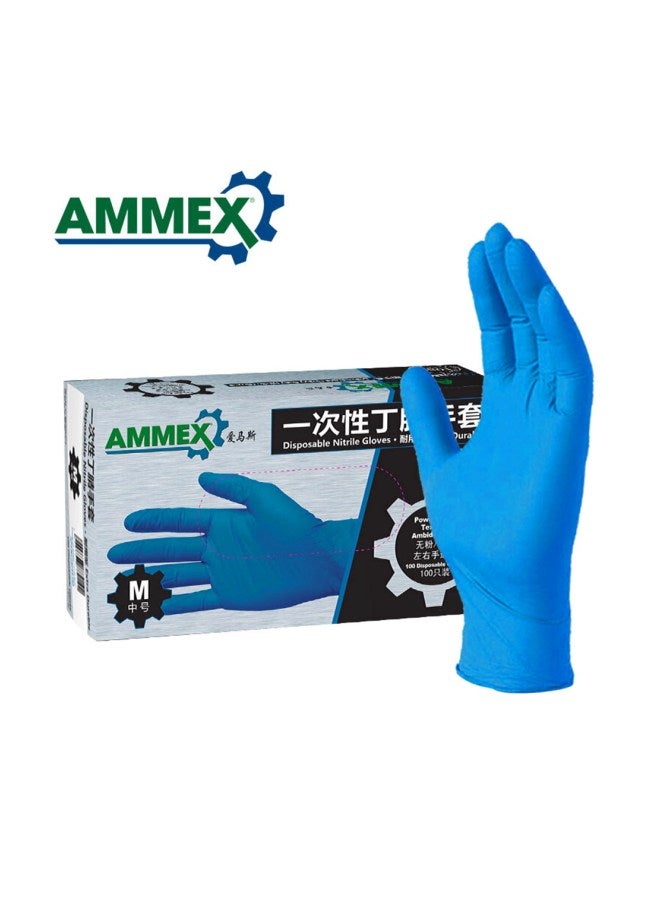 Ammex 100-Piece Disposable Gloves Blue 22x12x7cm - Image 5