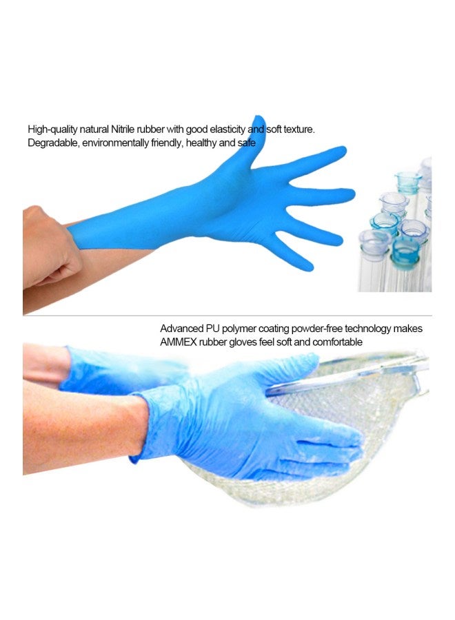 Ammex 100-Piece Disposable Gloves Blue 22x12x7cm - Image 2