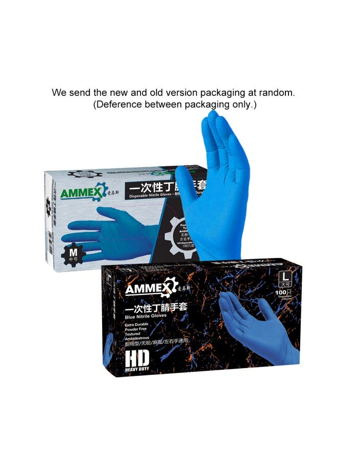 Ammex 100-Piece Disposable Gloves Blue 22x12x7cm - Image 3