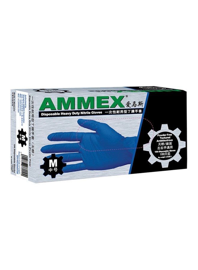Ammex 100-Piece Disposable Gloves Blue 22x12x7cm - Image 1