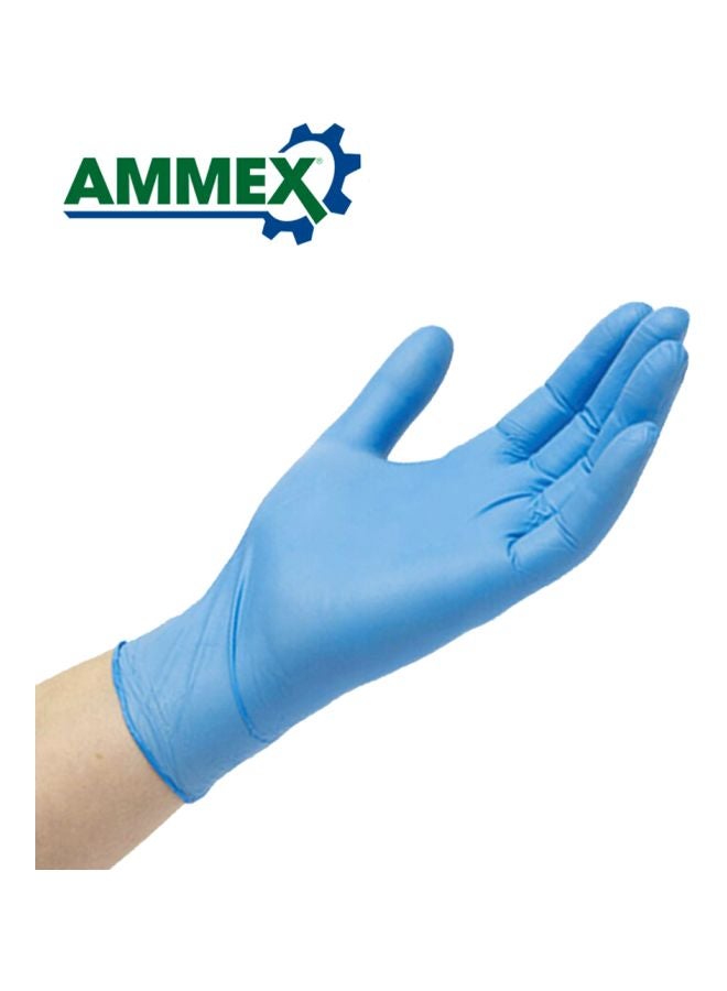 Ammex 100-Piece Disposable Gloves Blue 22.5x12x6cm - Image 2