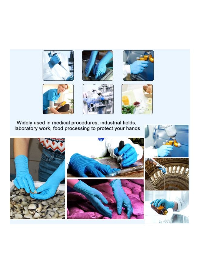 Ammex 100-Piece Disposable Gloves Blue 22.5x12x6cm - Image 2