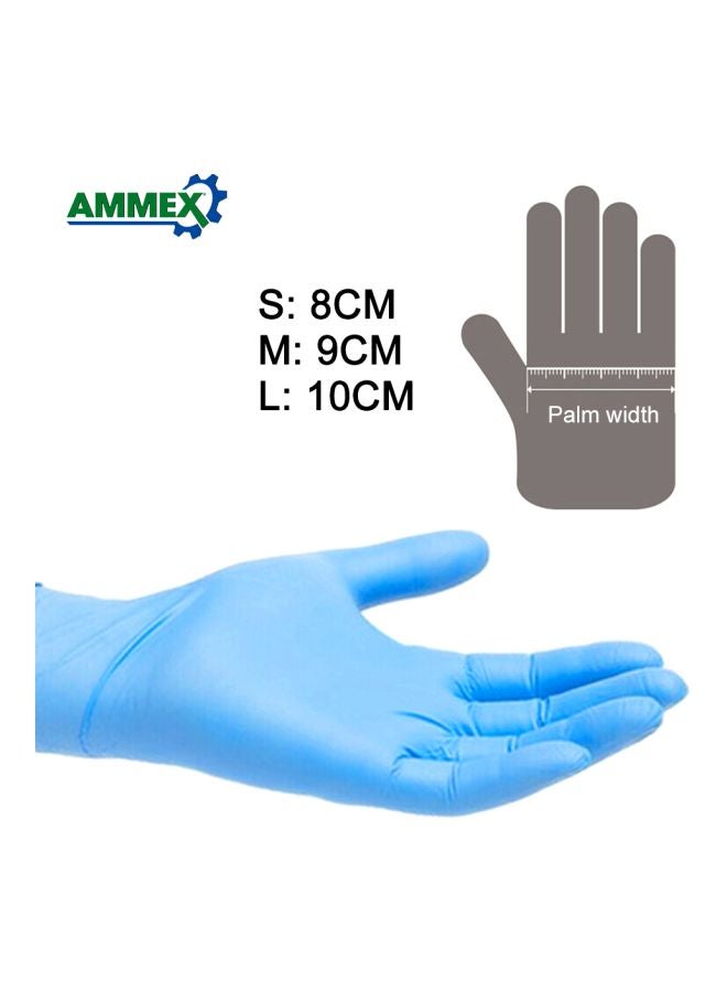 Ammex 100-Piece Disposable Gloves Blue 22.5x12x6cm - Image 4