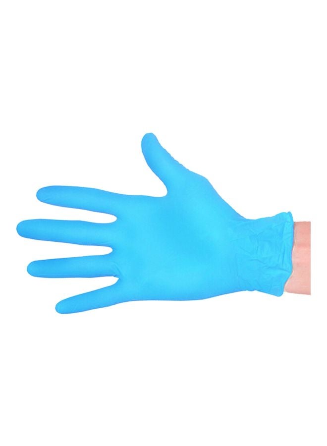 Ammex Pack Of 100-Piece Disposable Gloves Blue 22.5x12x6cm - Image 1