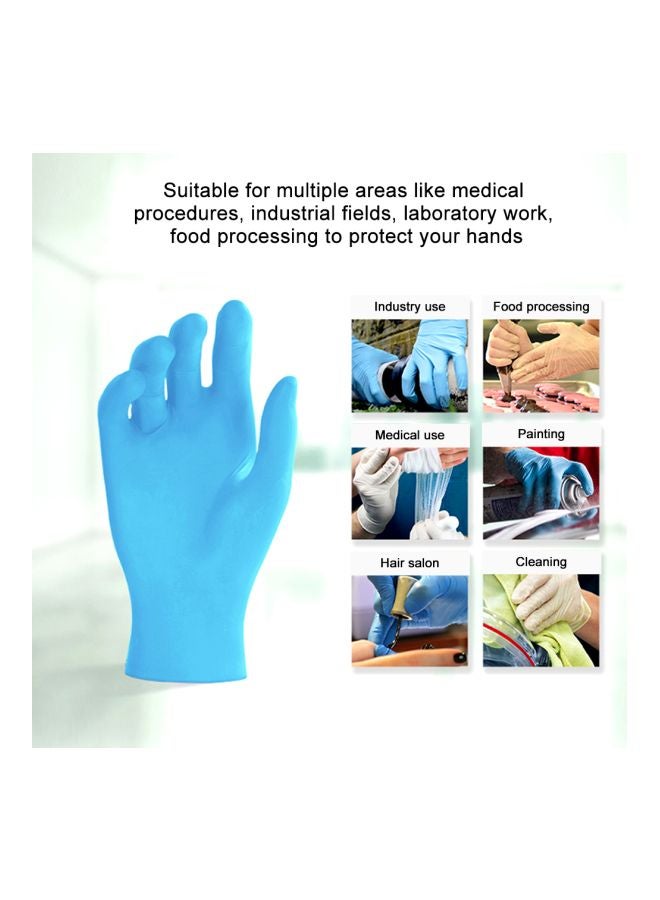 Ammex Pack Of 100-Piece Disposable Gloves Blue 22.5x12x6cm - Image 3