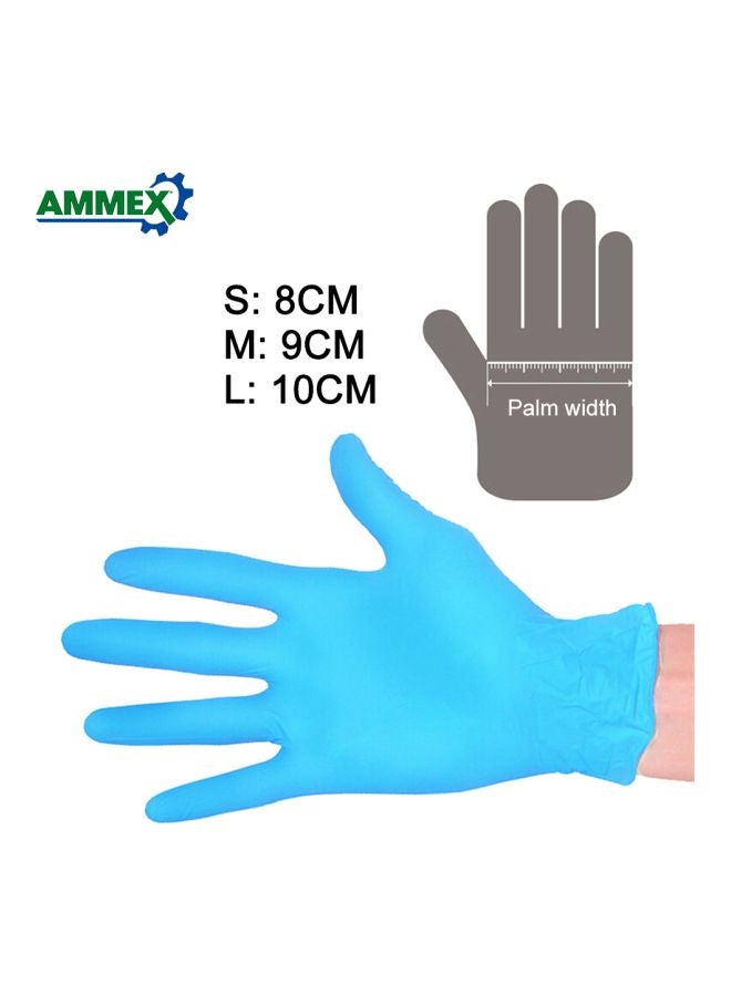 Ammex Pack Of 100-Piece Disposable Gloves Blue 22.5x12x6cm - Image 2