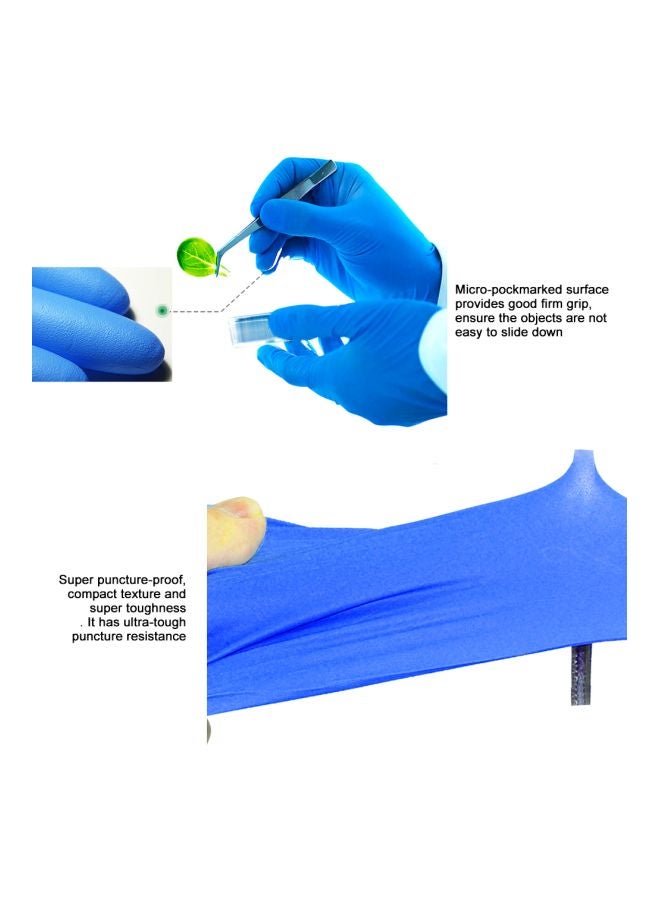 Ammex Pack Of 100-Piece Disposable Gloves Blue 22.5x12x6cm - Image 3