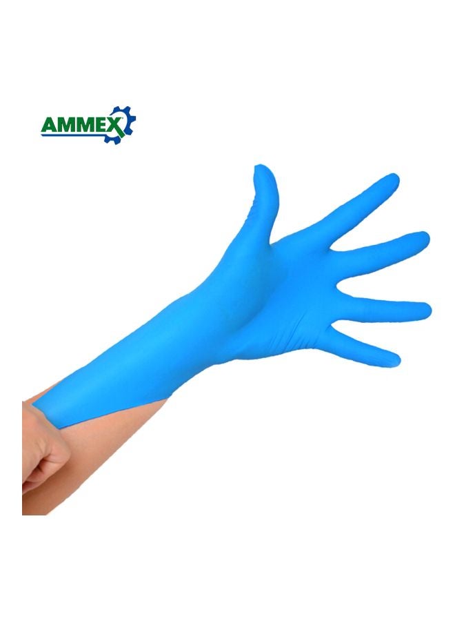 Ammex Pack Of 100-Piece Disposable Gloves Blue 22.5x12x6cm - Image 4