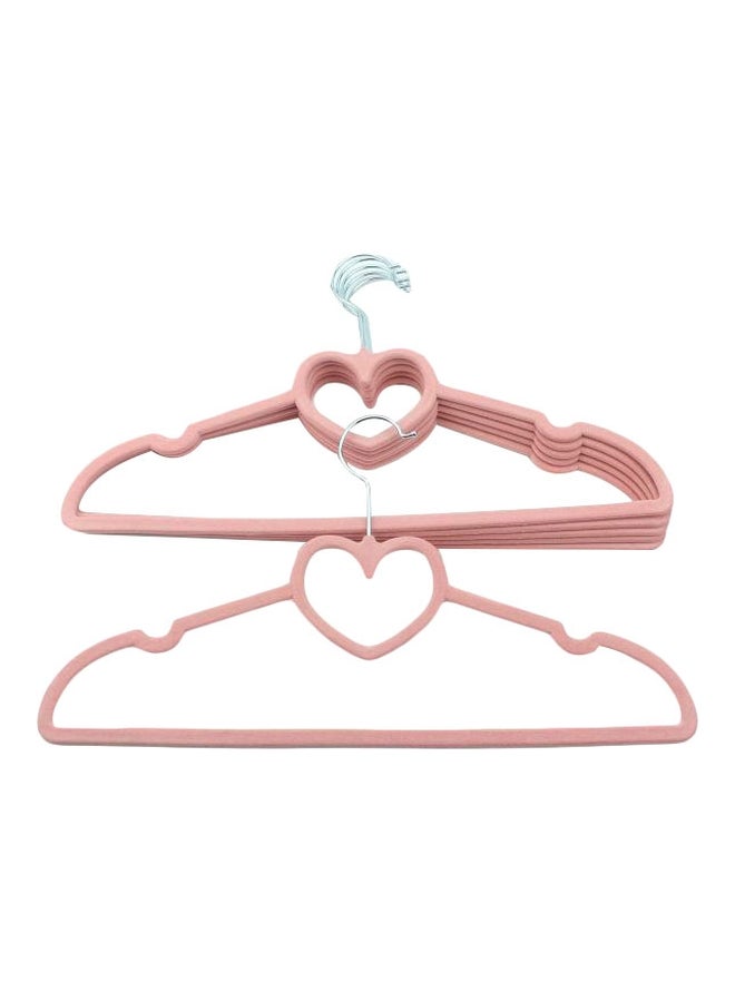 6-Piece Clothe Hanger Set Pink 22x40centimeter