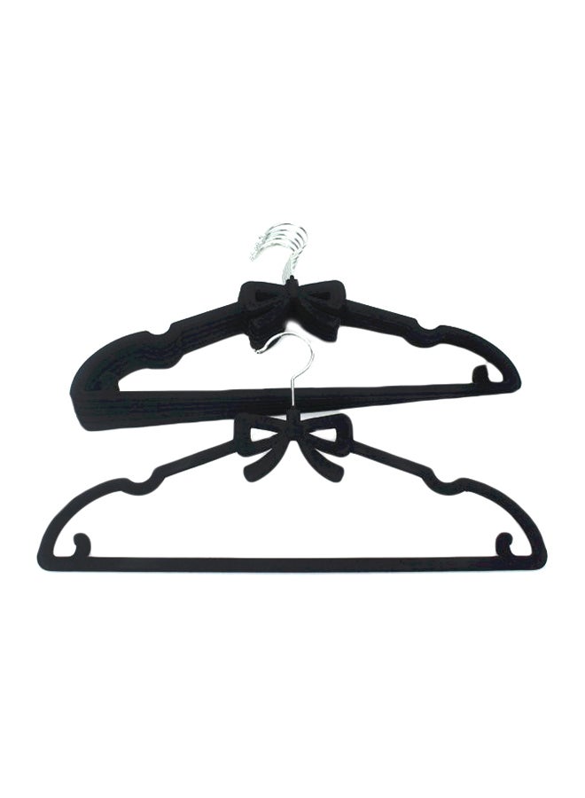 6-Piece Small Bow Clothes Hanger Black 22x40centimeter