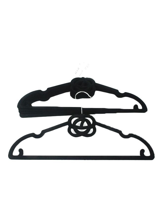 6-Piece Velvet Clothes Hanger Black 22x40centimeter