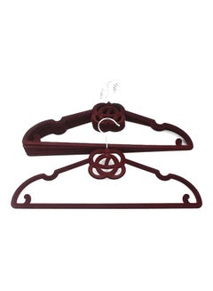 6-Piece Velvet Cloth Hanger Set Dark Red 22x40centimeter