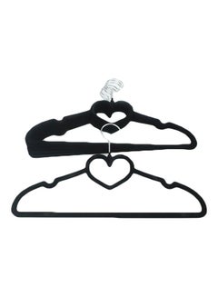 6-Piece Velvet Cloth Hanger Set Black 22x40cm