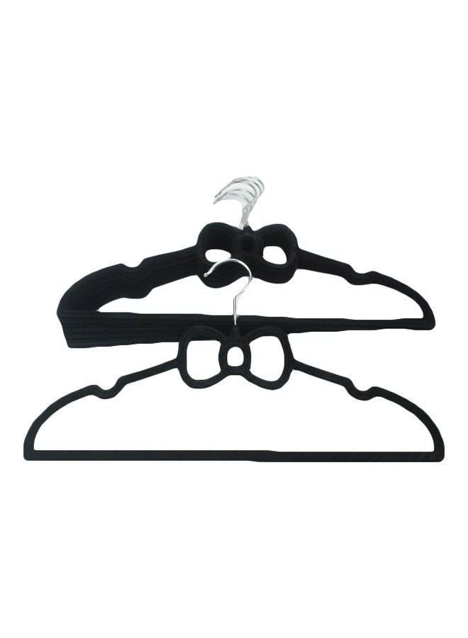 6-Piece Velvet Cloth Hanger Set Black 22x40centimeter