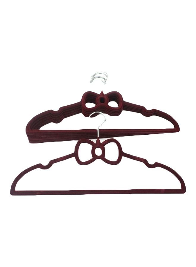 6-Piece Velvet Hanger Set Dark Red 22x40cm