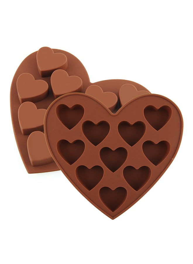 Heart Shape Chocolate Mould Brown - Image 2