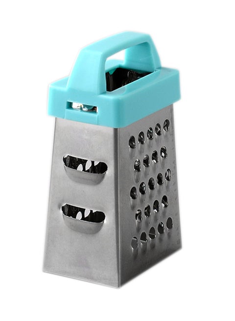 Mini 4 Sides Handheld Grater Slicer Silver/Blue 6.5cm