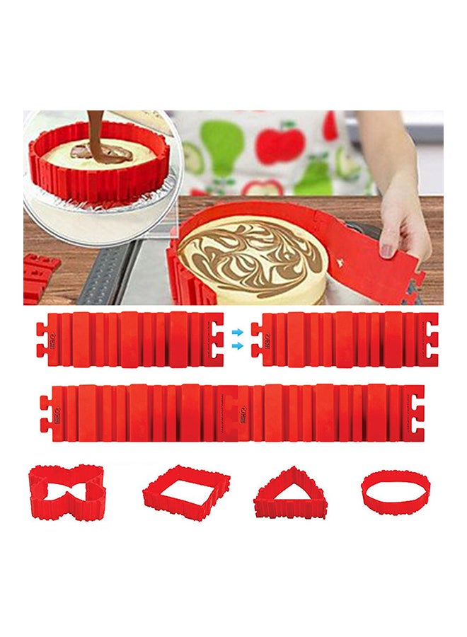 4-Piece Magic Any Shape Cake Mold Set Red 18.8 x 5.5cm