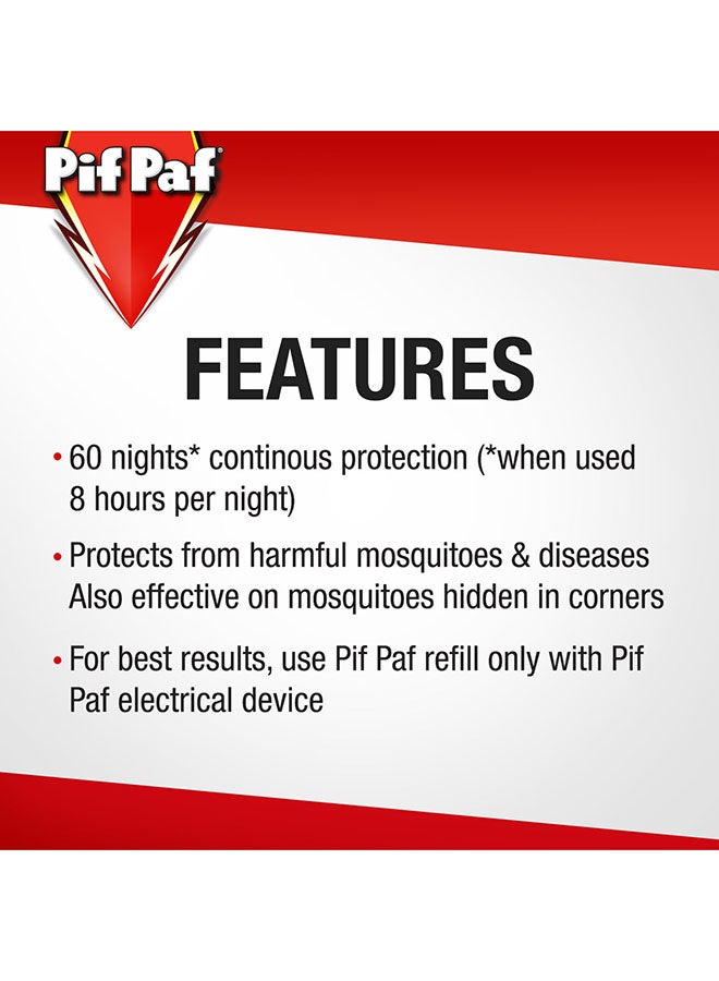 Pif Paf - Mosquito Killer Liquid Electric Device Kit 60 Nights Refill 45ml - Image 1