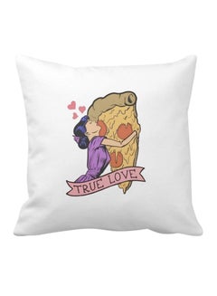 True Love Pizza Printed Square Pillow White 40 x 40cm