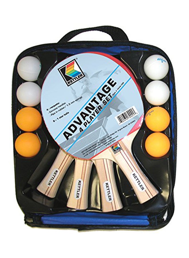 KETTLER 4-Piece Advantage Indoor Table Tennis Set 10 x 5.9 x 0.95inch