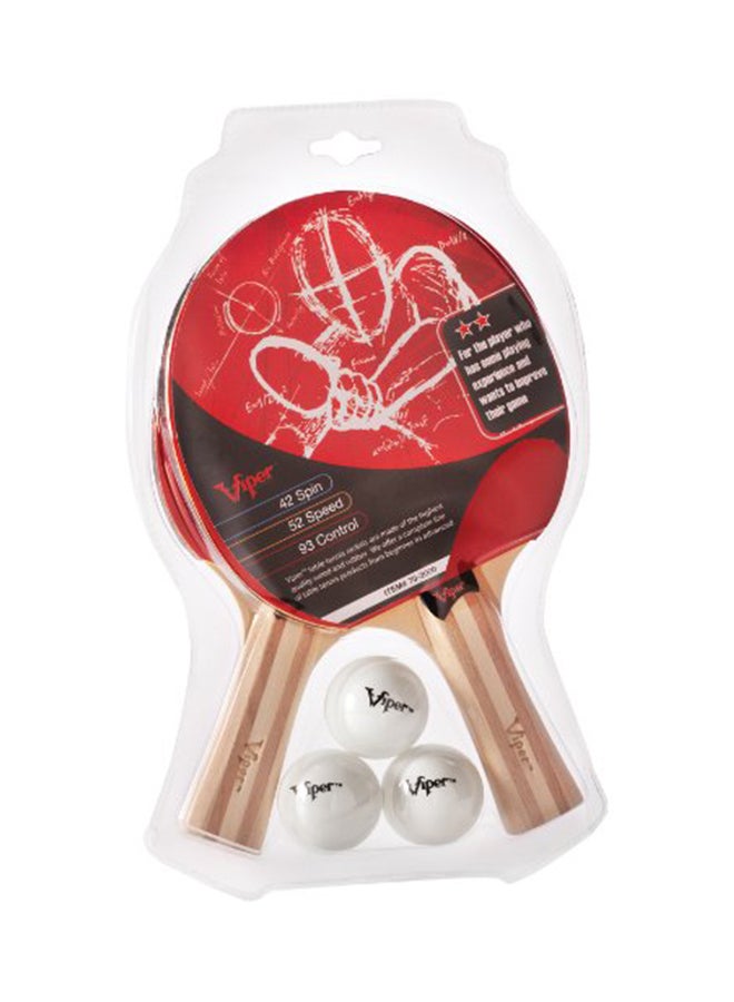 Viper by GLD Products Set Of 2 Table Tennis Rackets Paddles And 3 Balls - Image 2