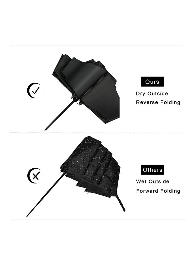 LANBRELLA Auto Open Close Compact Travel Umbrella Black - Image 2