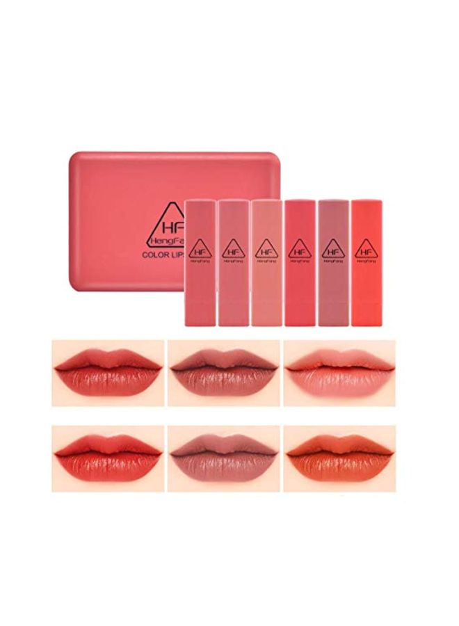 Heng Fang 6-Piece Set Matte Lipstick Box Red/Grey/Orange - Image 3