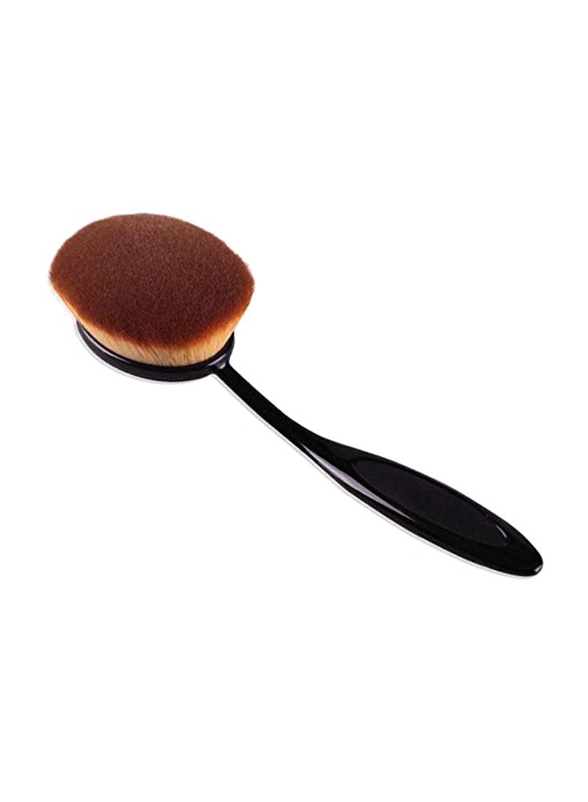 فرشاة مكياج بيضاوية الشكل لوضع كريم الأساس وتحديد الوجه أسود/بني