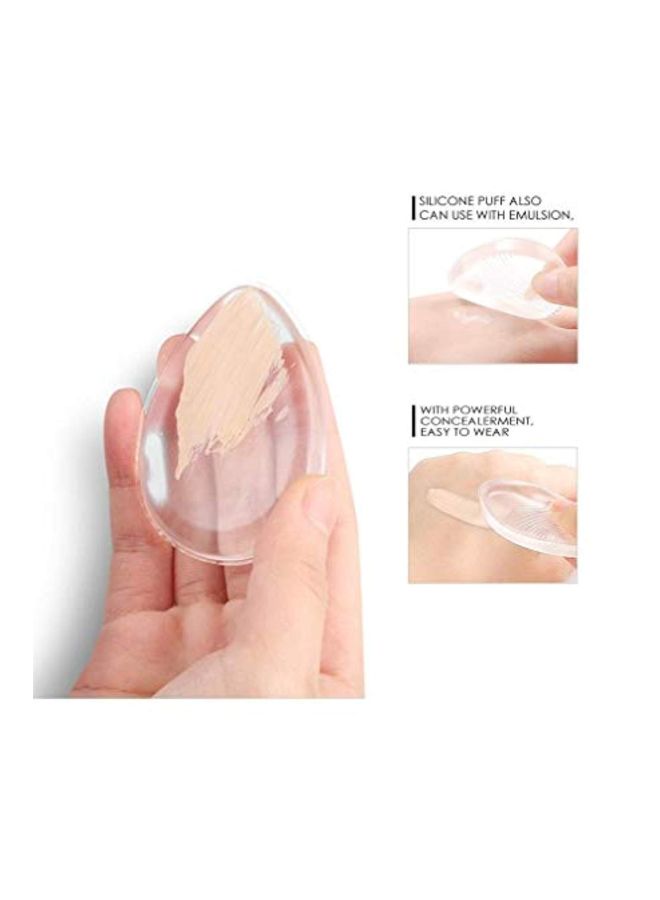 إسفنجة من السيليكون لوضع مستحضرات التجميل أبيض - Image 3