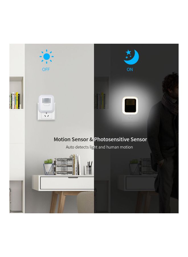 مصباح LED ليلي للحائط أبيض 6x2x7سم - Image 5