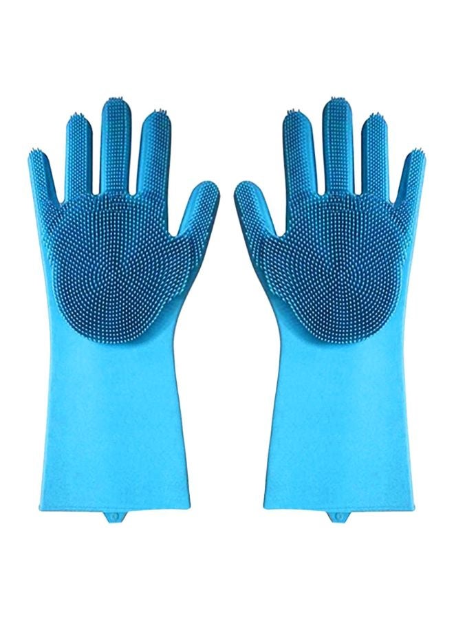 قفازات لغسل الأطباق من السيليكون أزرق 36Ã—8Ã—18سم