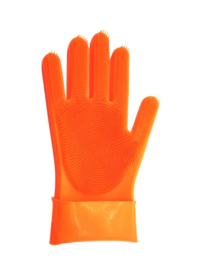 زوج قفاز لغسل الأطباق قابل لإعادة الاستخدام برتقالي 36Ã—8Ã—18سم - Image 1