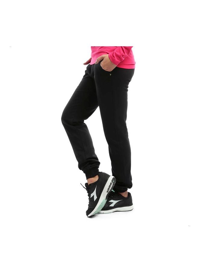 بنطلون رياضي خفيف برباط ملفوف حول الخصر أسود - Image 3