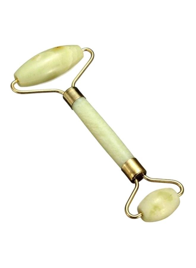Bluelans Double Head Jade Face Massage Roller Green/Gold 13cm - Image 1