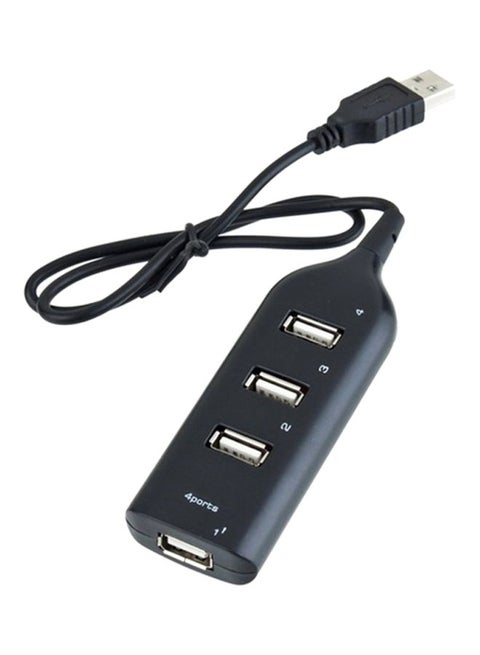 4-Port USB 2.0 High Speed USB Hub Black