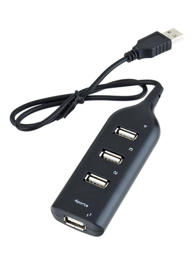 4-Port USB 2.0 High Speed USB Hub Black