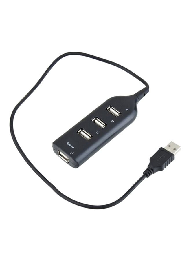 4-Port USB 2.0 High Speed USB Hub Black
