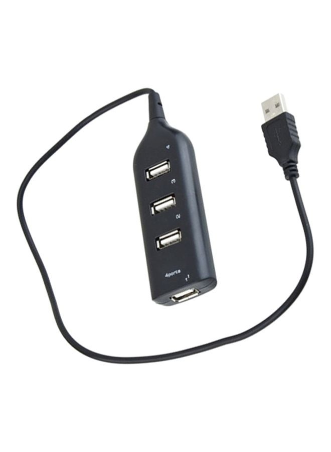 4-Port USB 2.0 High Speed USB Hub Black