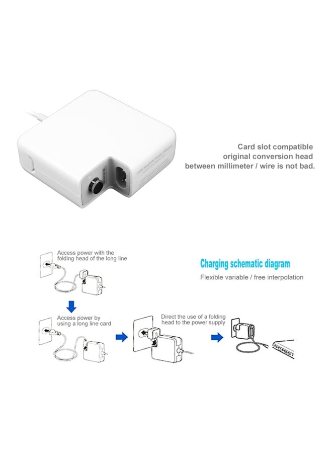 Generic - Power Charger Adapter For Apple Macbook White/Silver - Image 1