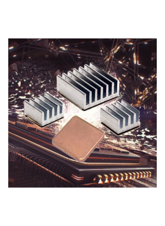 Generic - 3-Piece Replacement Heat Sink For Raspberry Pi 2B/B+ Gold/Silver - Image 1