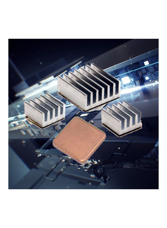 Generic - 3-Piece Replacement Heat Sink For Raspberry Pi 2B/B+ Gold/Silver - Image 1