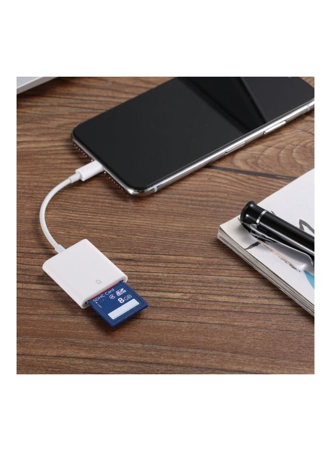 Generic - Lightning Port Card Readers For Apple iPhone/iPad White - Image 1