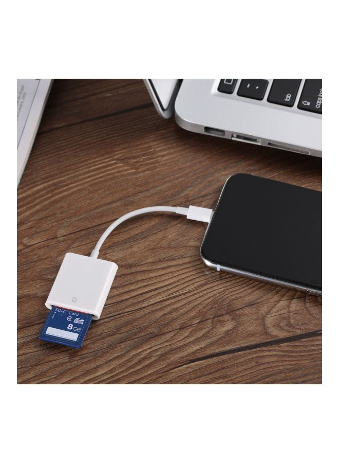 Generic - Lightning Port Card Readers For Apple iPhone/iPad White - Image 1