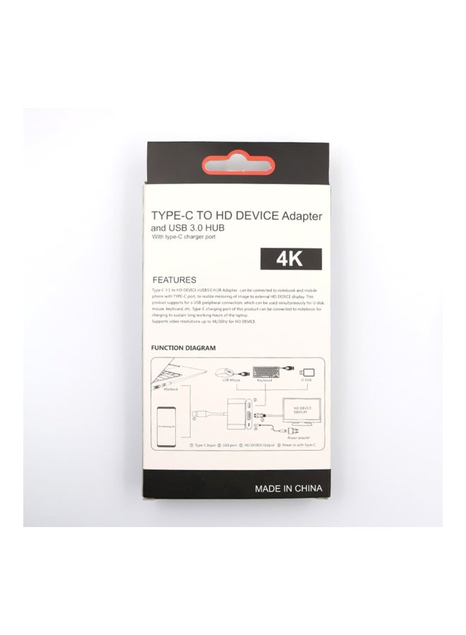 محول كابل شاحن بمنفذ USB Type C إلى HDMI فضي - Image 4