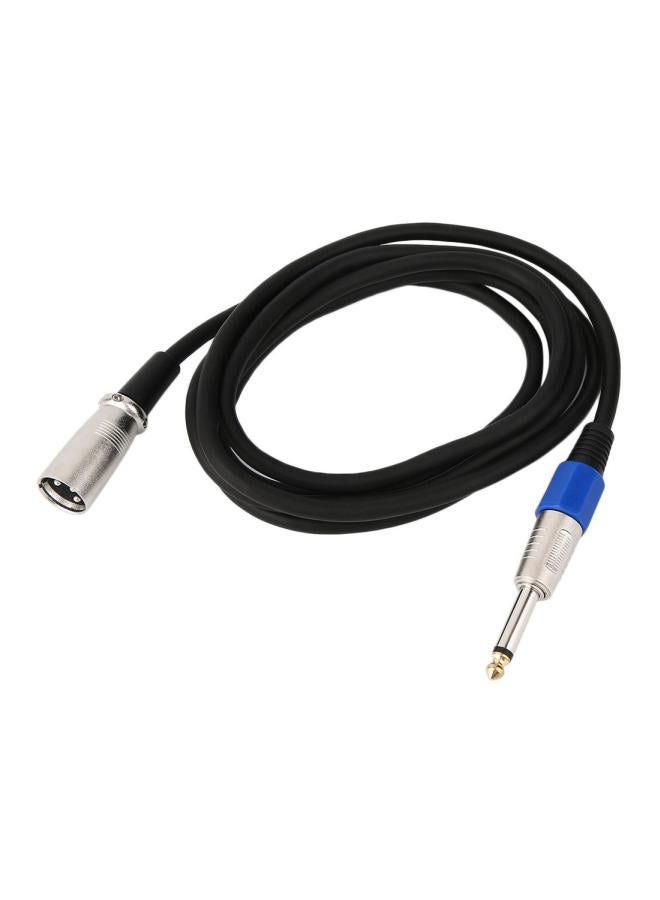 Generic XLR Nickel Plated 3 Pin Mono Male Plug Microphone Mic Cable Black/Silver  - Image 1