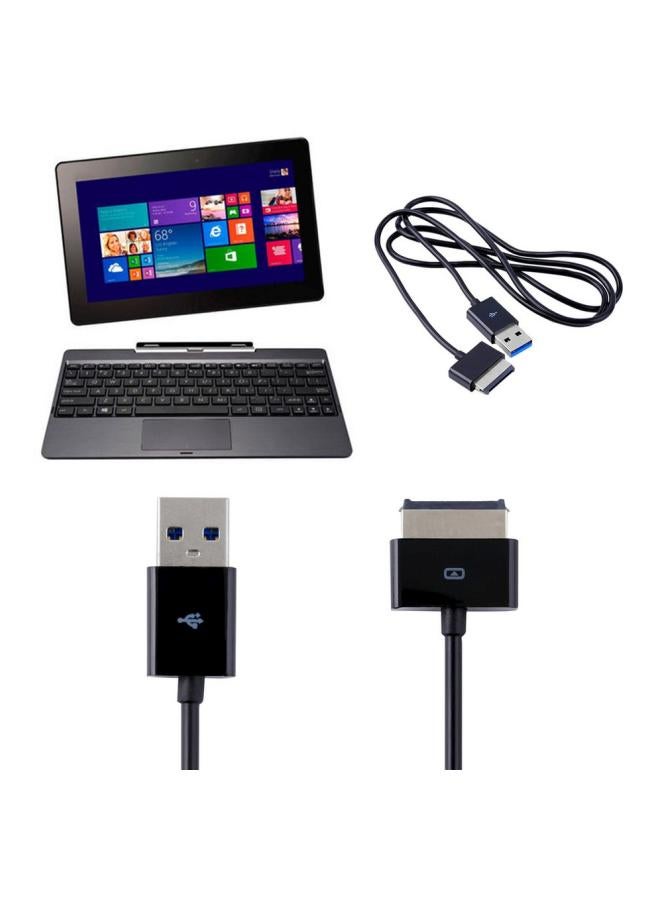 كابل بمنفذ USB للشحن ومزامنة البيانات أسود/فضي - Image 2