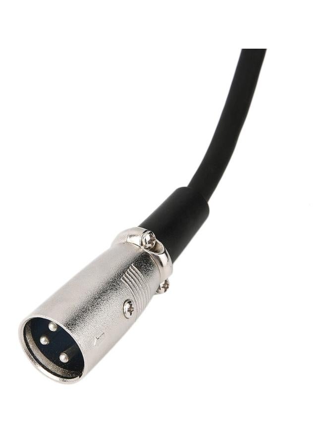 Generic XLR Nickel Plated 3 Pin Mono Male Plug Microphone Mic Cable Black/Silver  - Image 2