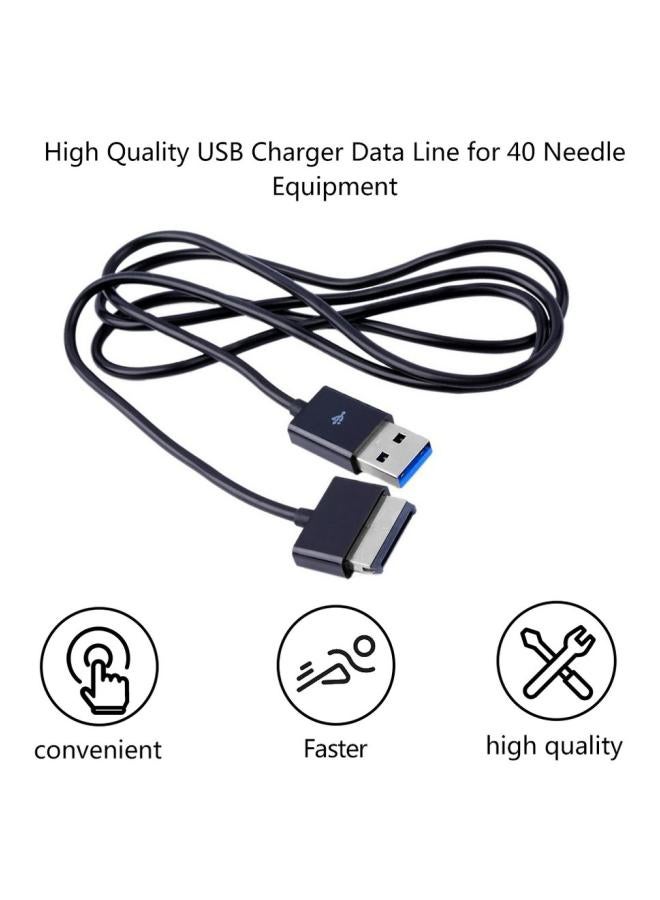 كابل بمنفذ USB للشحن ومزامنة البيانات أسود/فضي - Image 4