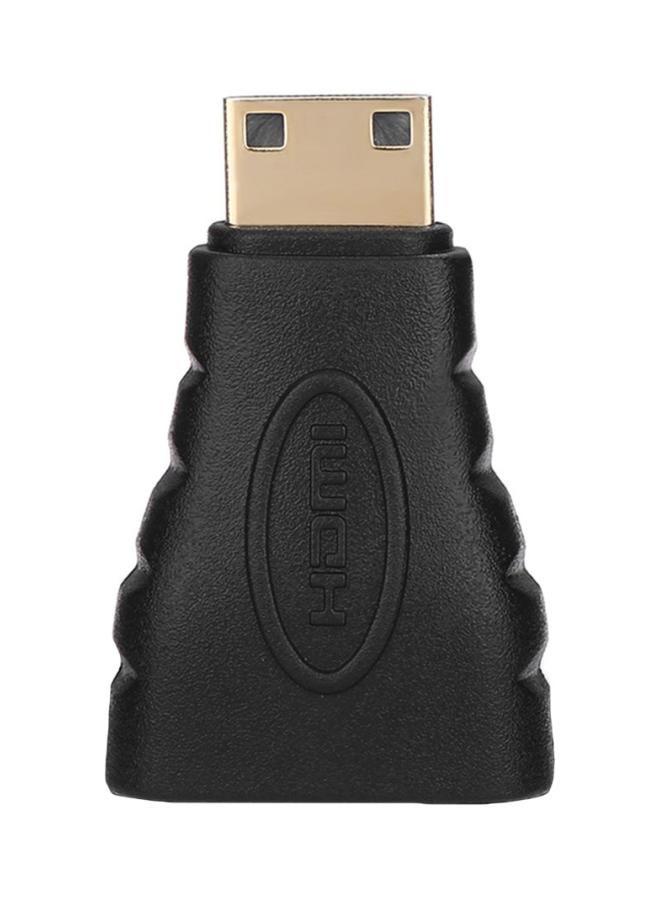 HDMI Female To Mini HDMI Male Adapter Black/Gold - Image 1